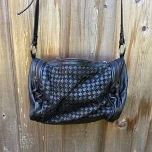 Black Woven Shoulder Bag